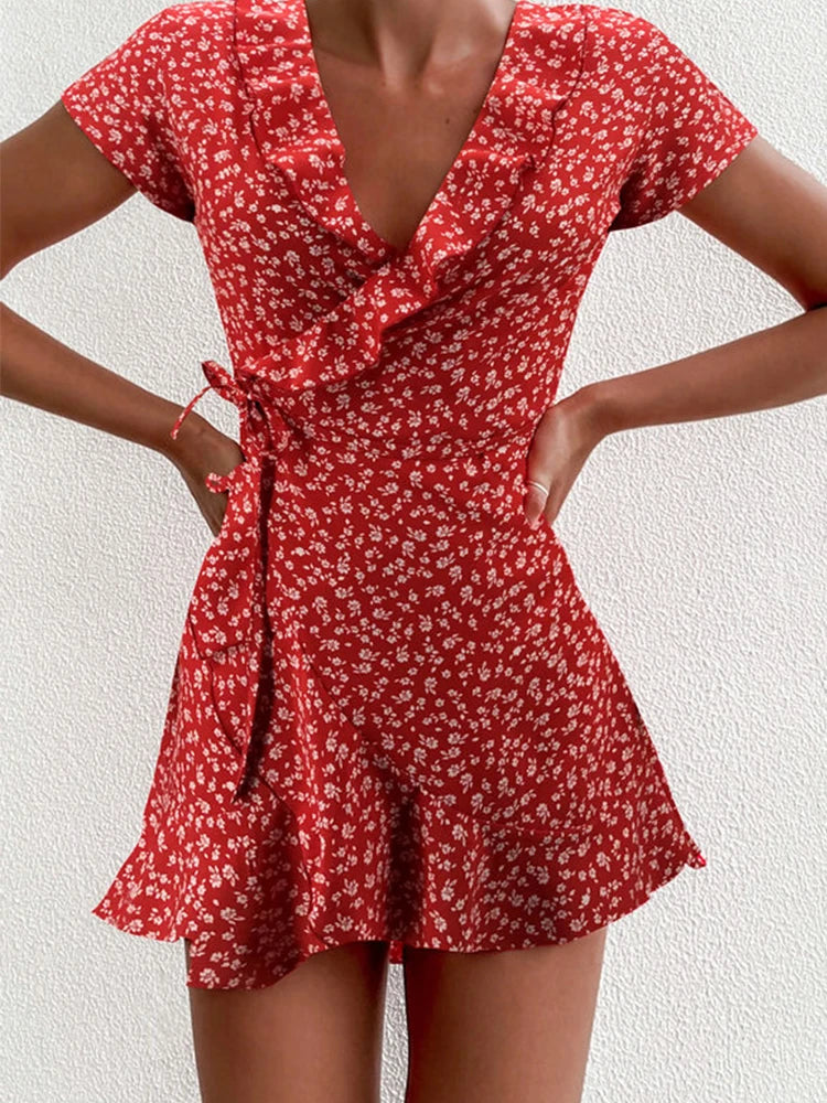 Robe Courte Fleurie Femme Été